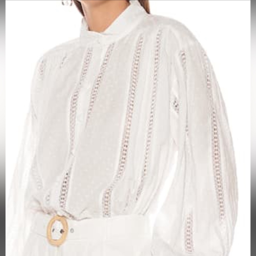 Zimmermann Suraya Lace Insert Oversized  Blous
